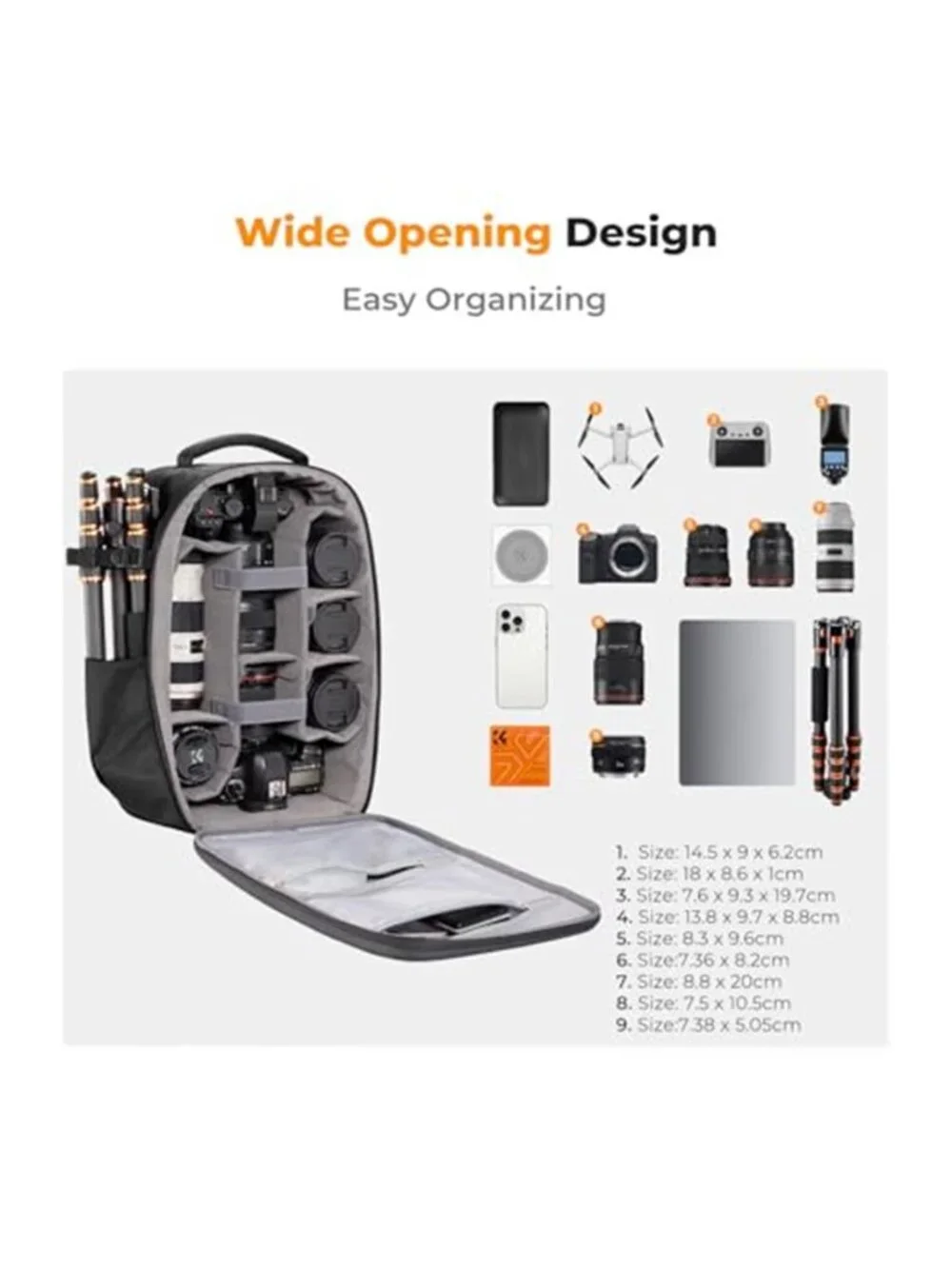 Men's Camera Backpack Hardshell Photography DSLR Camera Bag